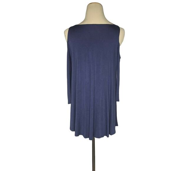Jolie Blue Cold Shoulder Tunic Top Size Small - Picture 2 of 12